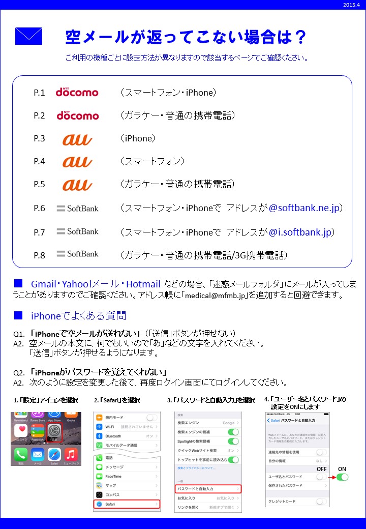 空メールが返ってこない場合は?